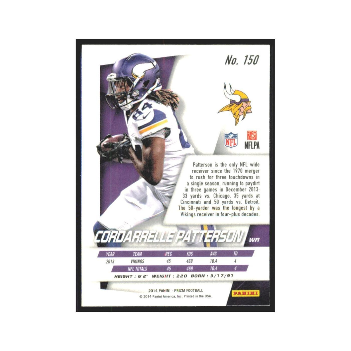 2014 Panini Prizm Cordarrelle Patterson Vikings #150