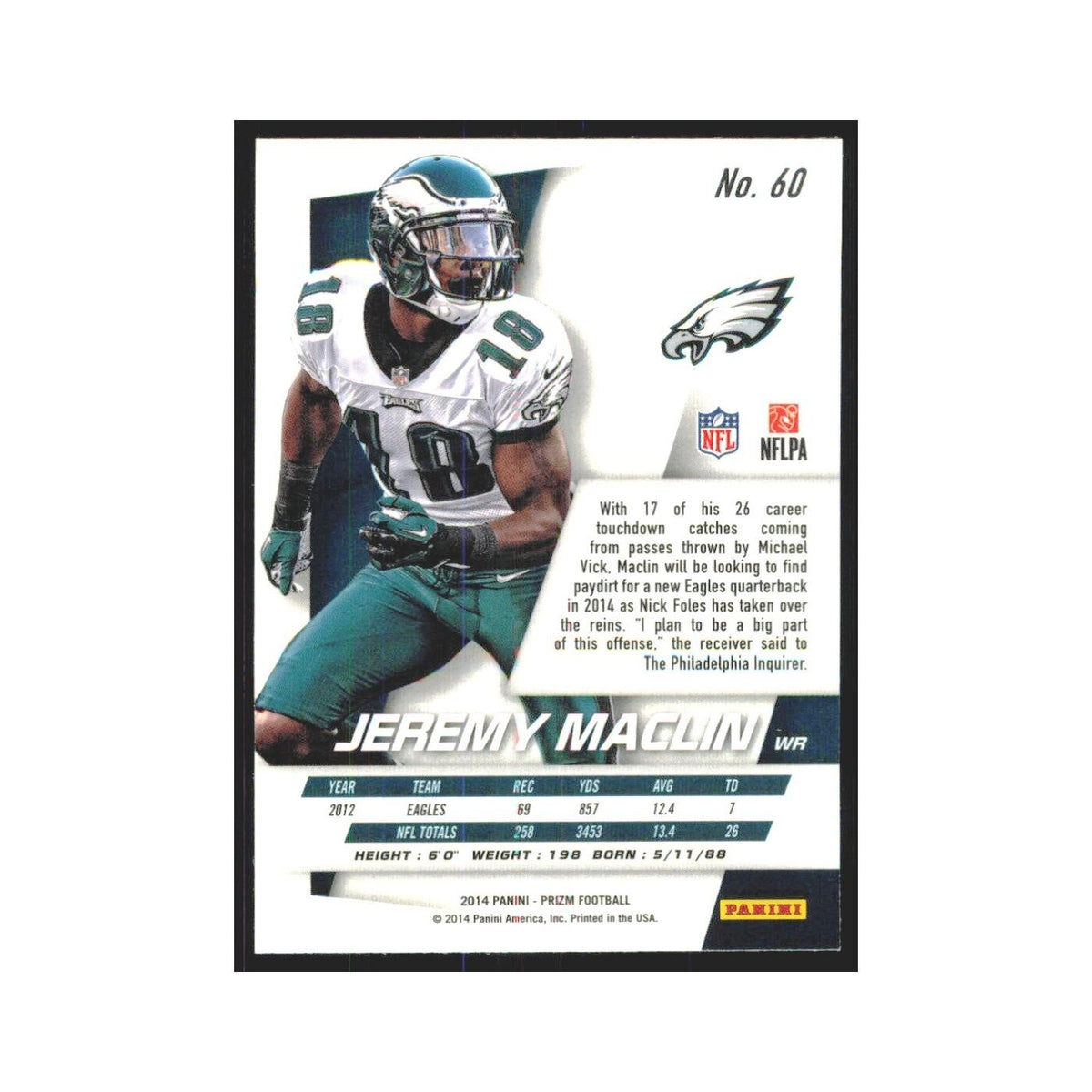 2014 Panini Prizm Jeremy Maclin Eagles #60