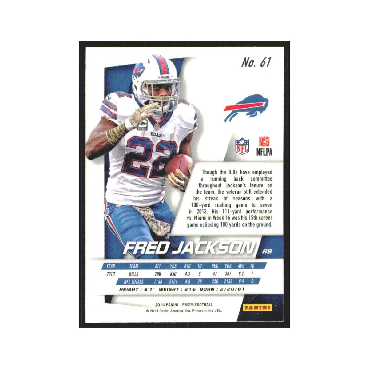 2014 Panini Prizm Fred Jackson Bills #61