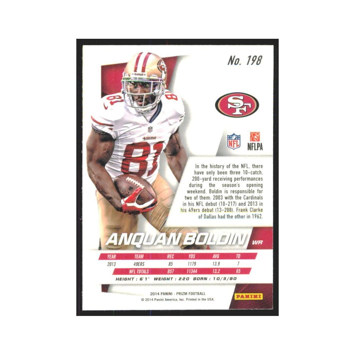 2014 Panini Prizm Anquan Boldin 49ers #198
