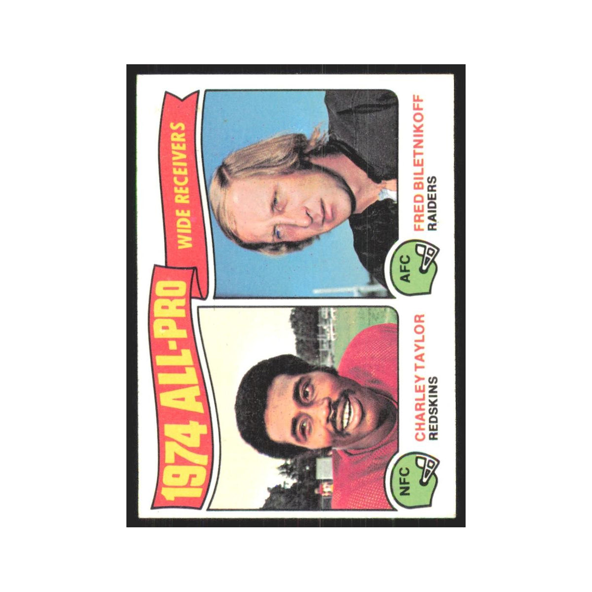 1975 Topps Charley Taylor/Fred Biletnikoff Washington Redskins/Oakland Raiders