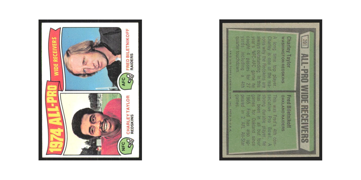 1975 Topps Charley Taylor/Fred Biletnikoff Washington Redskins/Oakland Raiders
