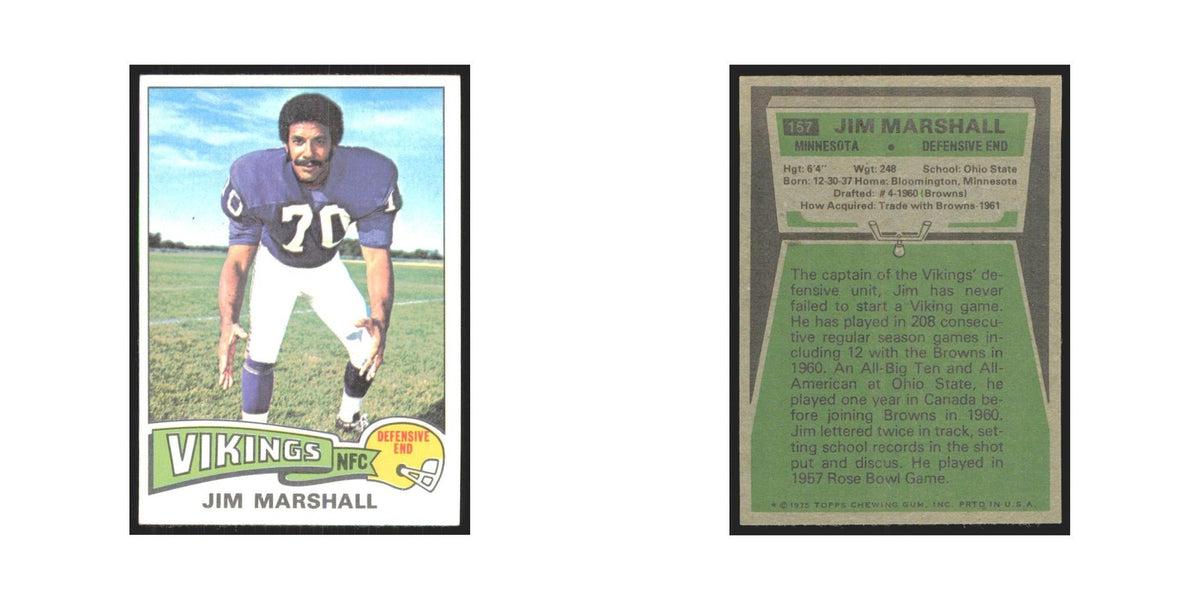 1975 Topps Jim Marshall Vikings #157