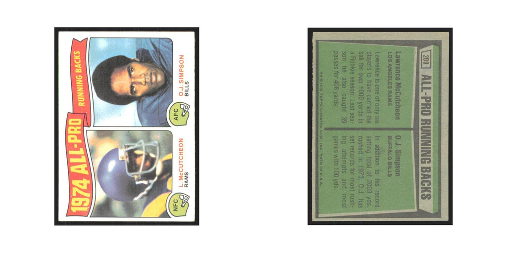 1975 Topps Lawrence McCutcheon/O.J. Simpson Los Angeles Rams/Buffalo Bills