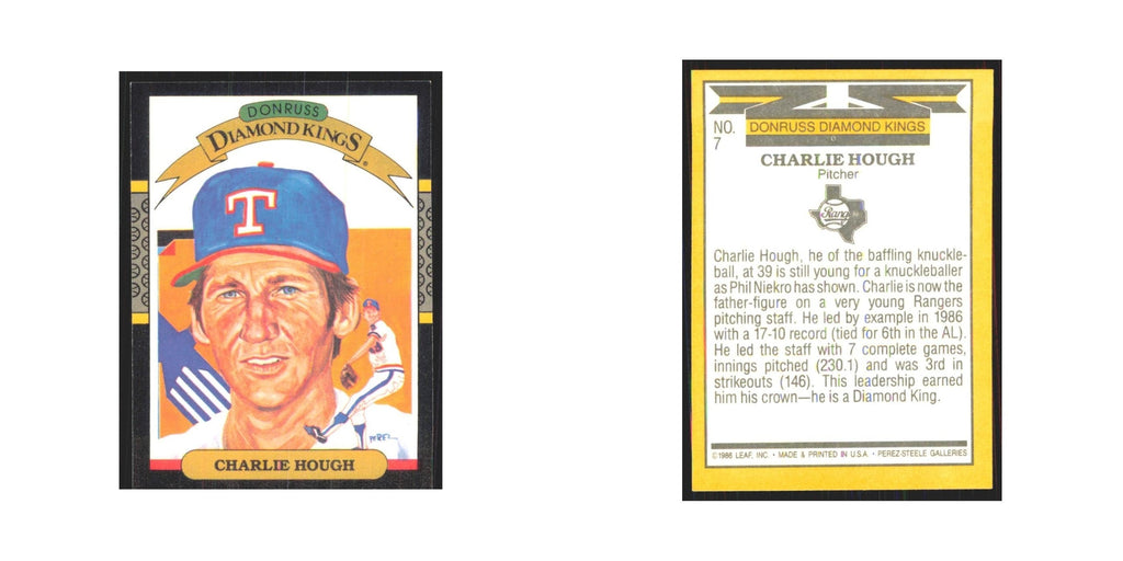 1987 Donruss Charlie Hough Rangers #7