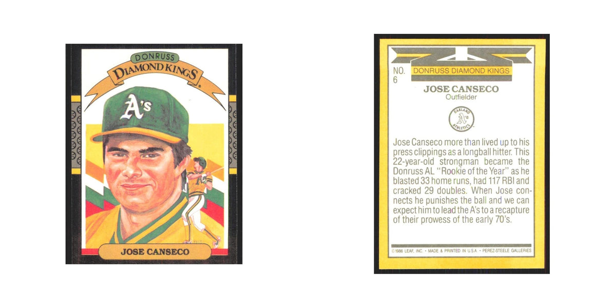 1987 Donruss Jose Canseco Athletics #6