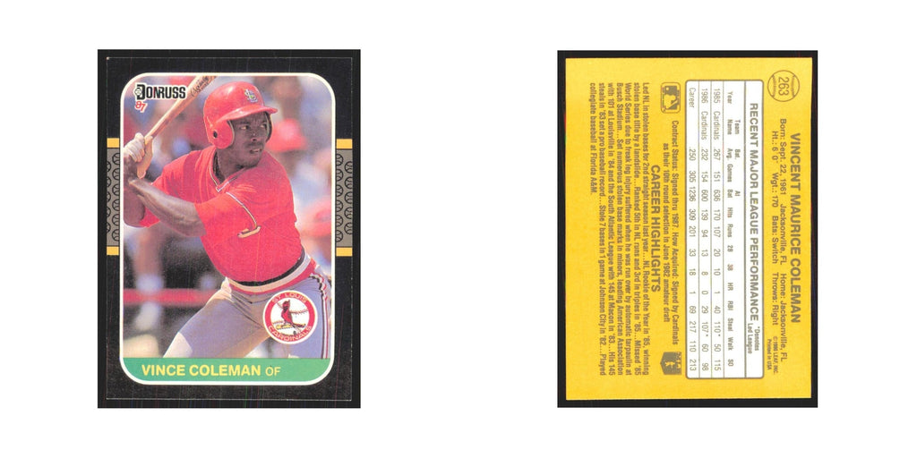 1987 Donruss Vince Coleman Cardinals #263
