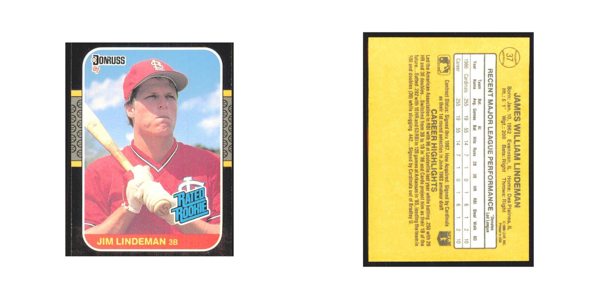 1987 Donruss Jim Lindeman RC Cardinals #37