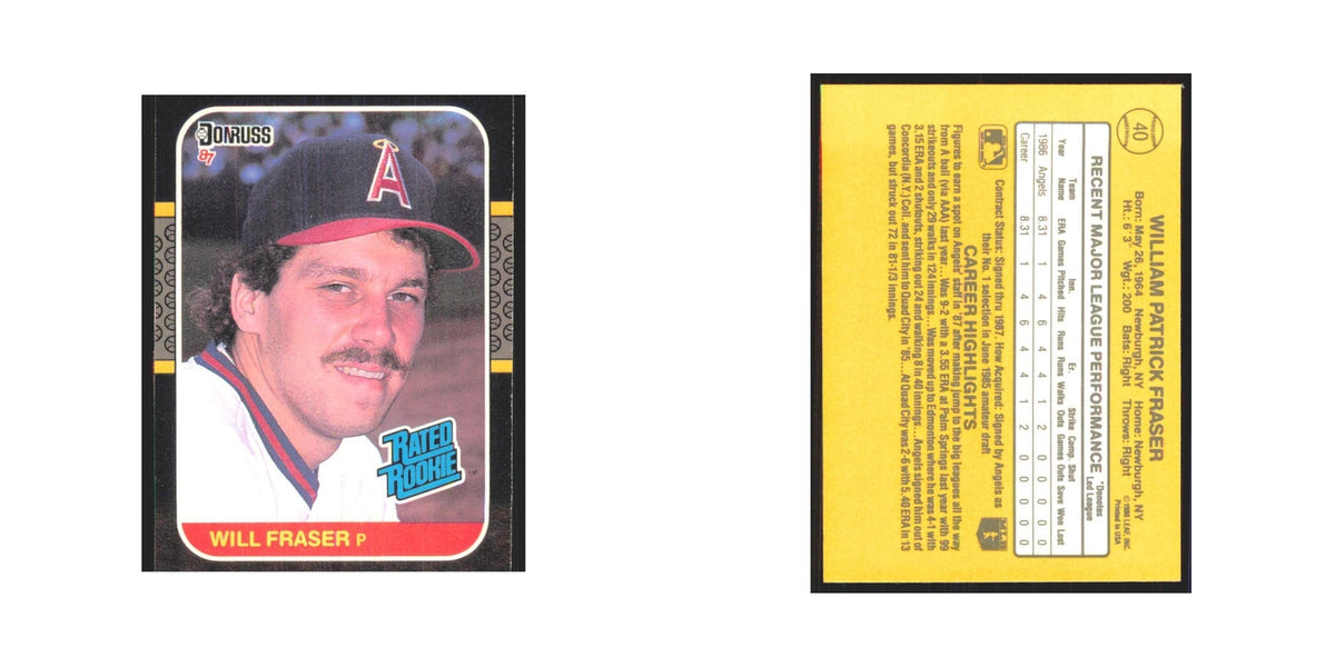 1987 Donruss Will Fraser RC Angels #40