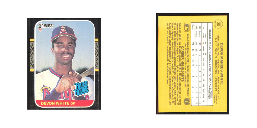 1987 Donruss Devon White RC Angels #38