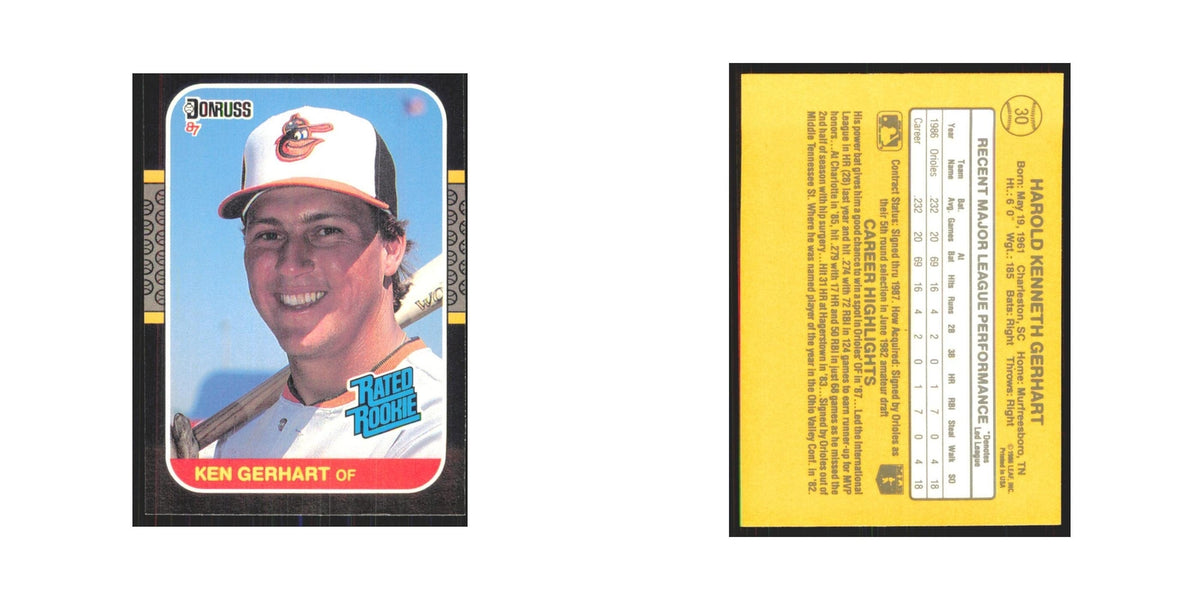 1987 Donruss Ken Gerhart RC Orioles #30