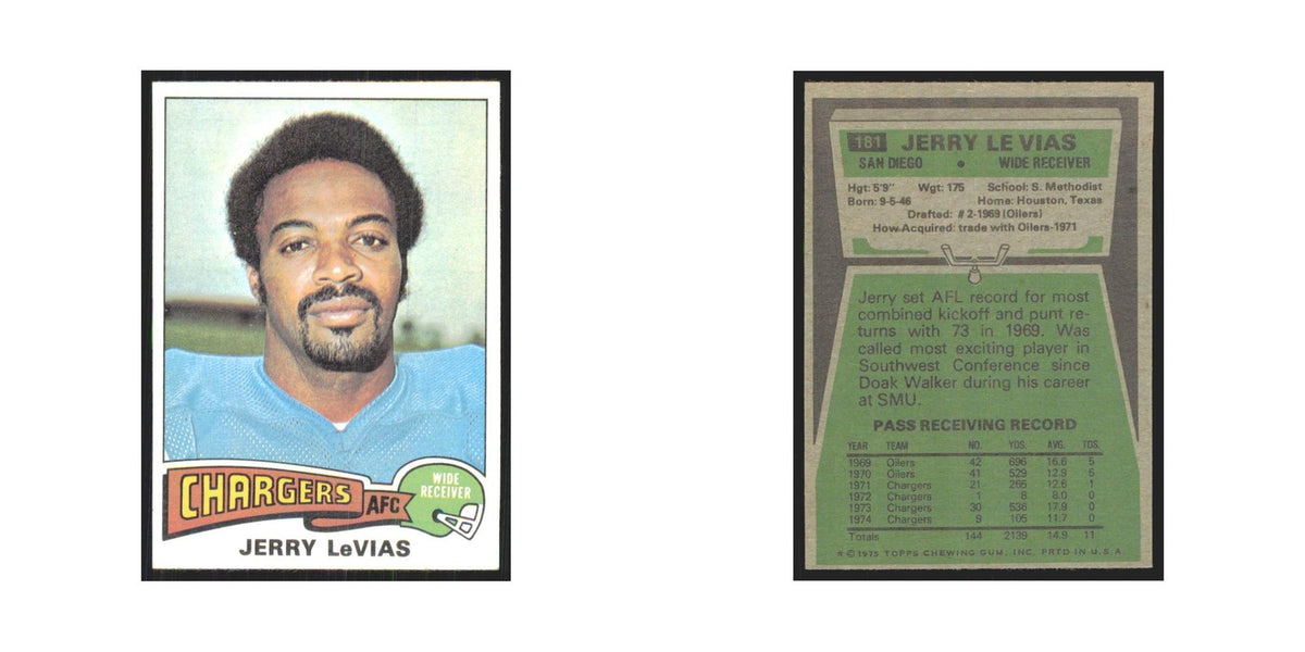 1975 Topps Jerry Levias San Diego Chargers #181.0