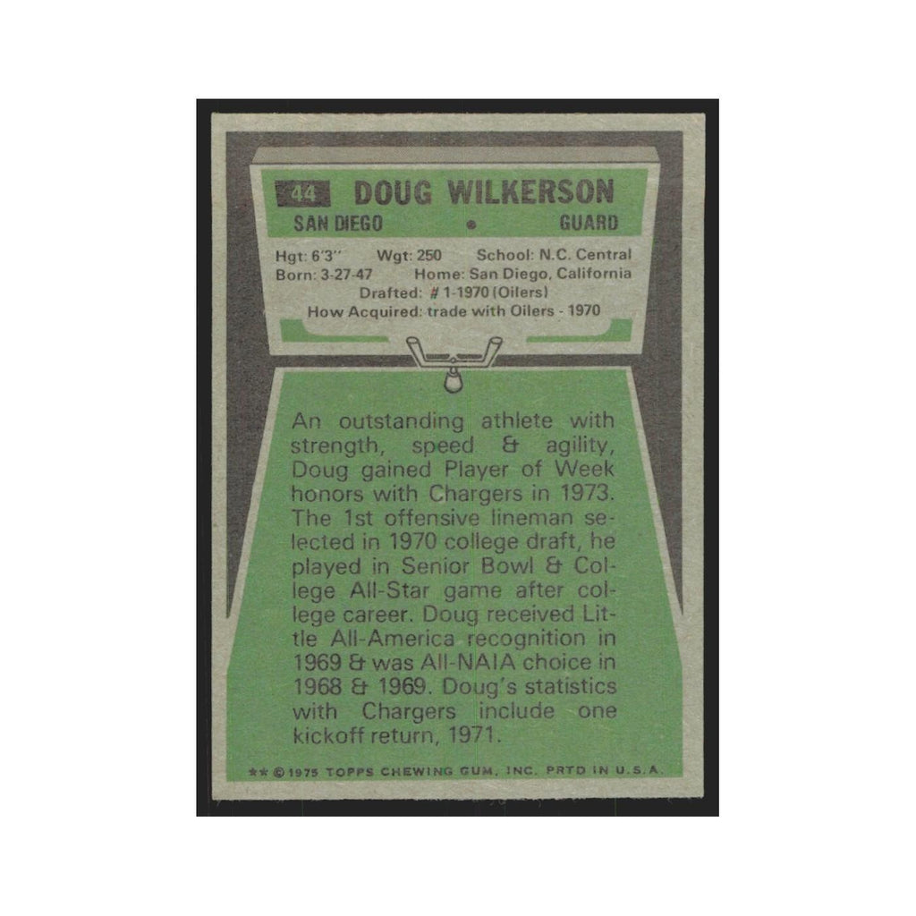 1975 Topps Doug Wilkerson San Diego Chargers #44.0