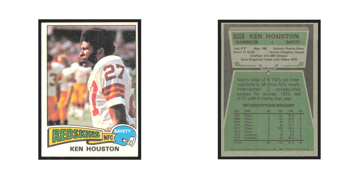 1975 Topps Ken Houston Redskins #519.0