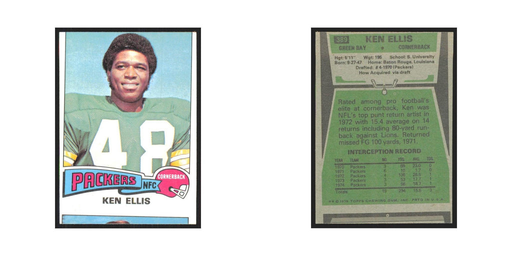 1975 Topps Ken Ellis Packers #389.0