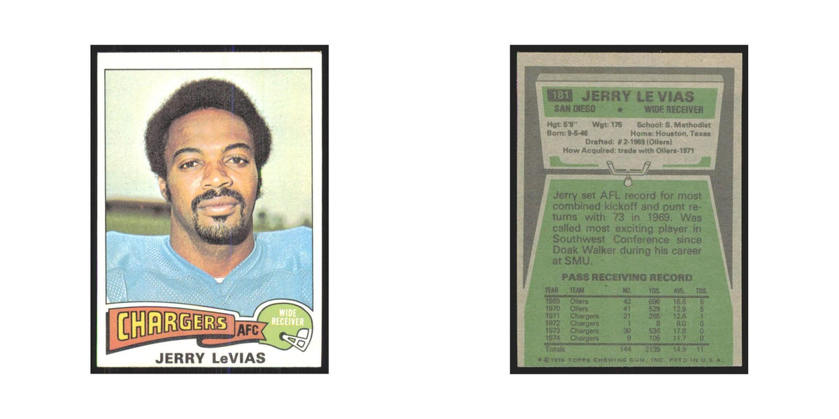 1975 Topps Jerry Levias San Diego Chargers #181.0