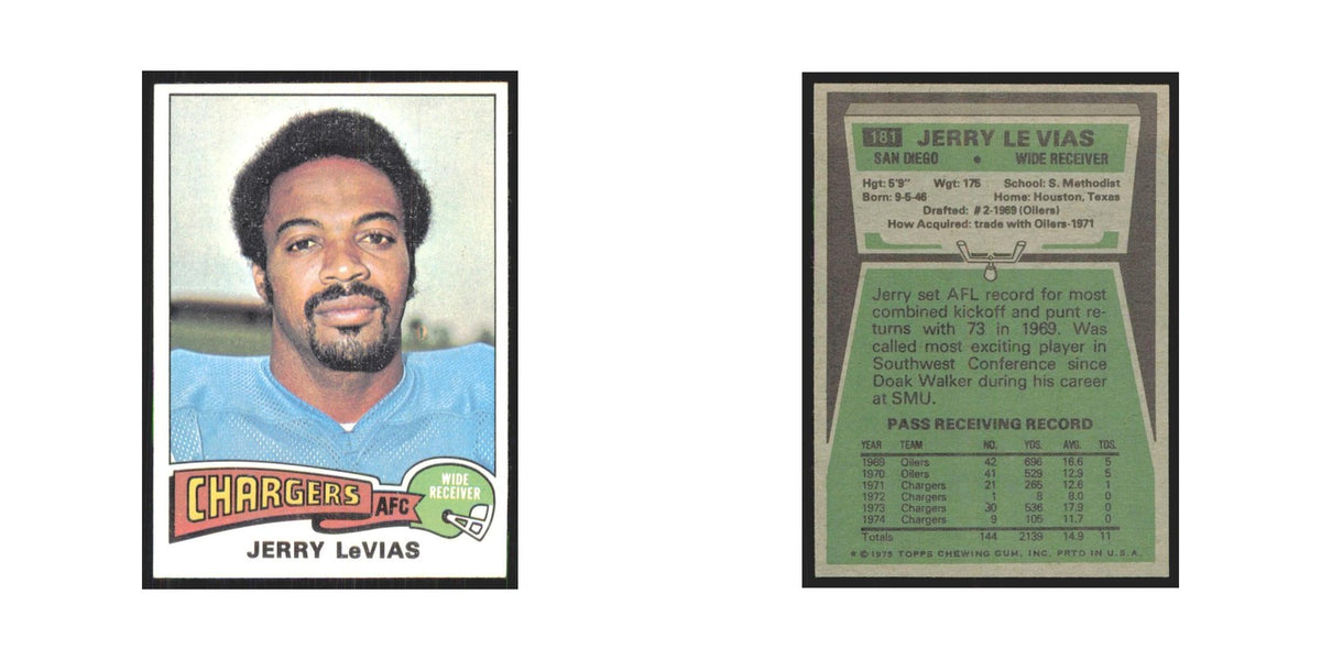 1975 Topps Jerry Levias San Diego Chargers #181.0