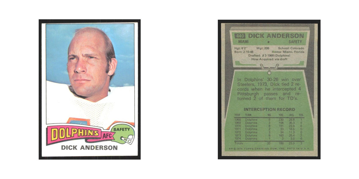 1975 Topps Dick Anderson Dolphins #440.0