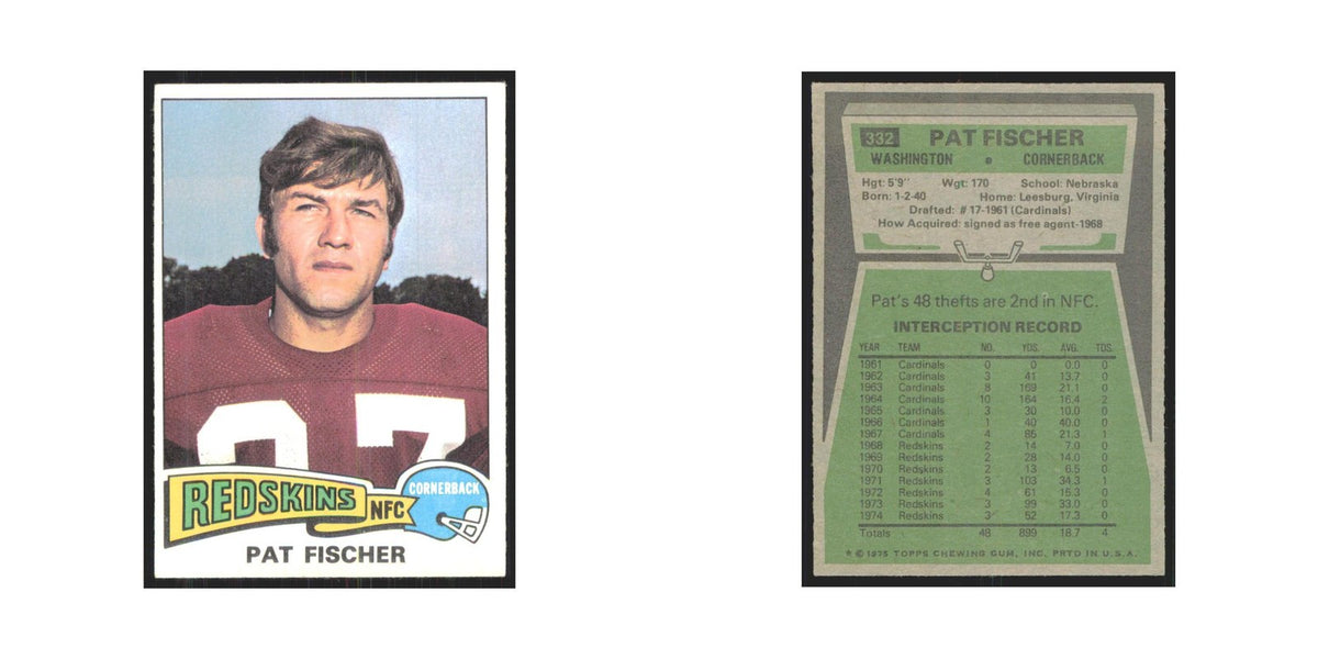 1975 Topps Pat Fischer Redskins #332.0