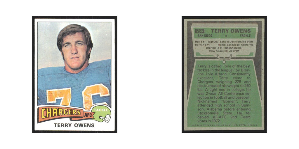 1975 Topps Terry Owens San Diego Chargers #256.0