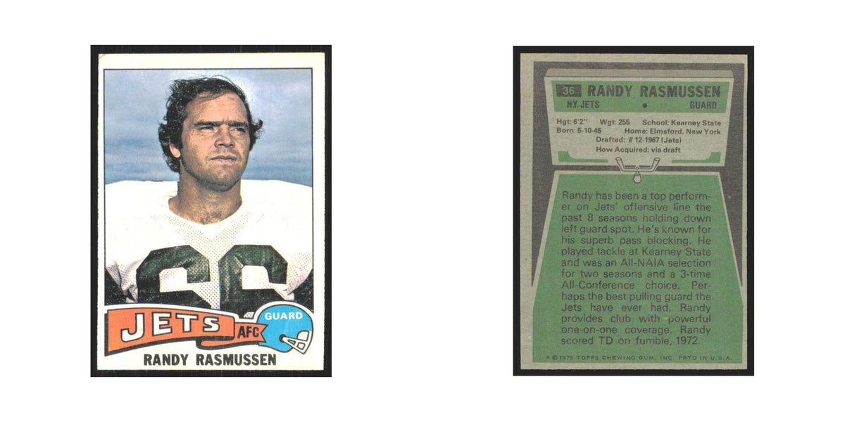 1975 Topps Randy Rasmussen Jets #36.0