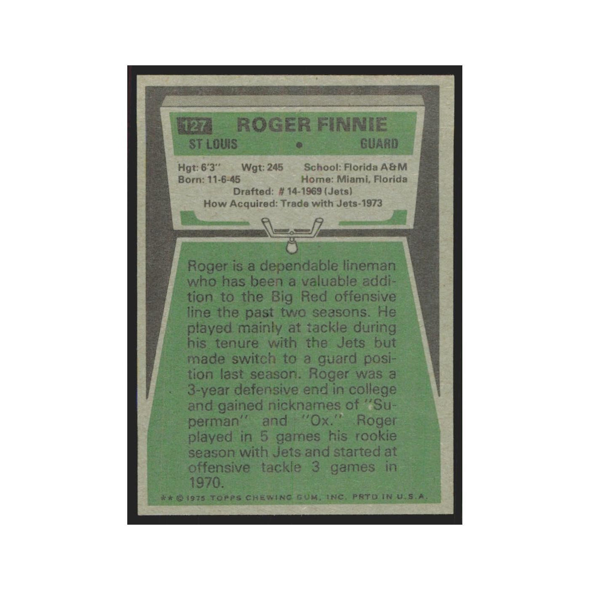 1975 Topps Roger Finnie Cardinals #127.0