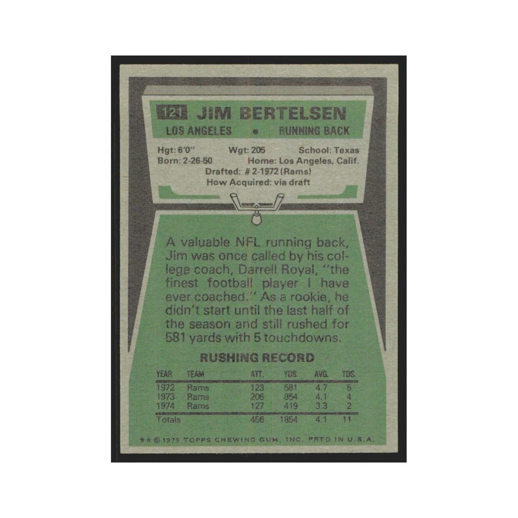 1975 Topps Jim Bertelsen Rams #121.0