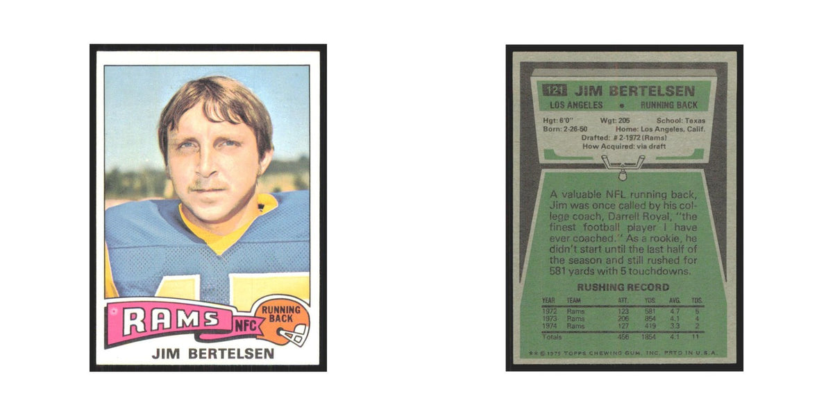 1975 Topps Jim Bertelsen Rams #121.0