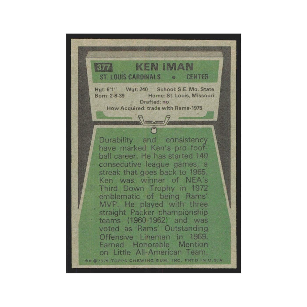 1975 Topps Ken Iman Cardinals #377.0