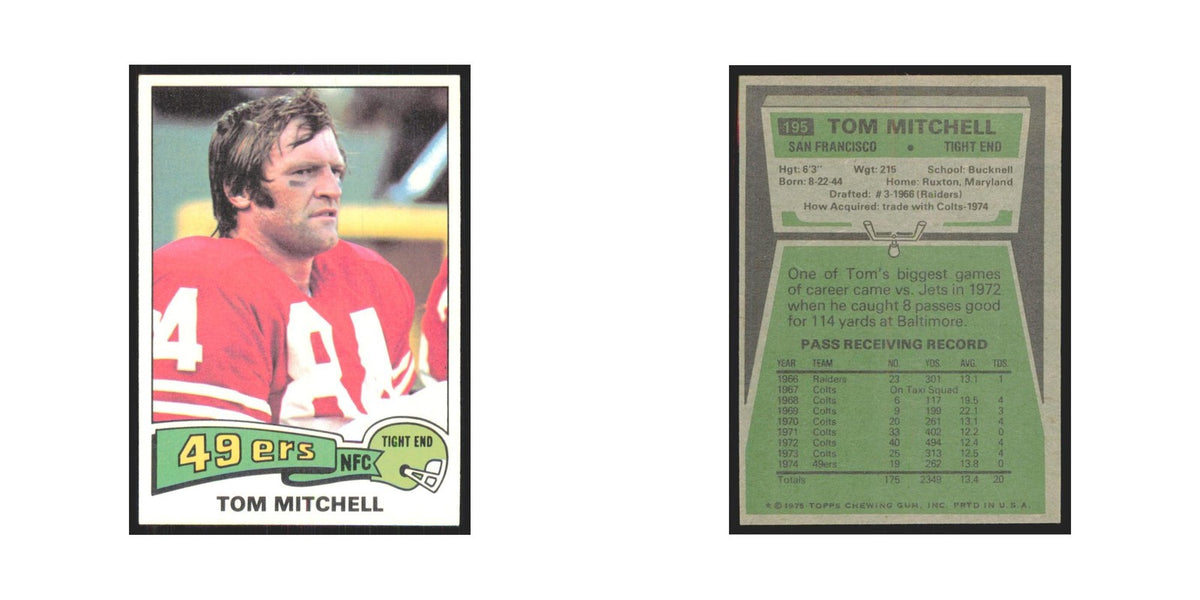 1975 Topps Tom Mitchell 49ers #195.0
