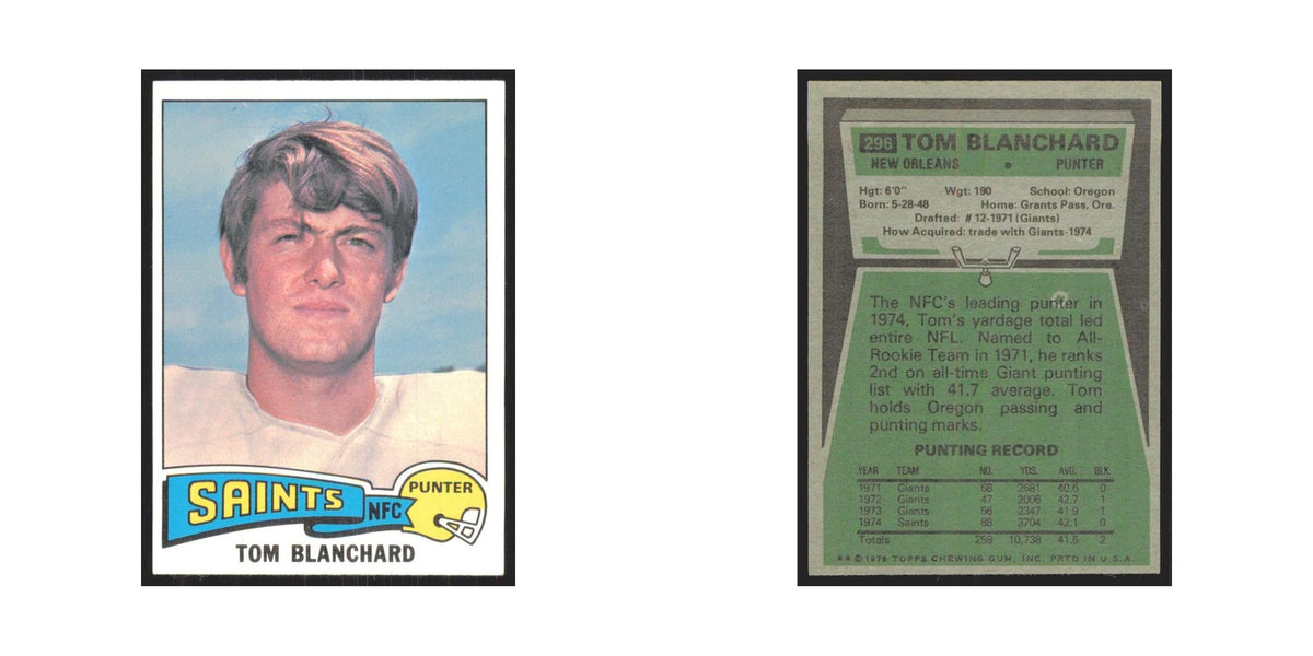 1975 Topps Tom Blanchard Saints #296.0