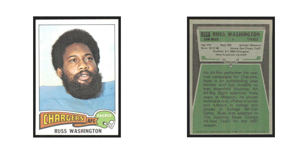 1975 Topps Russ Washington San Diego Chargers #335.0