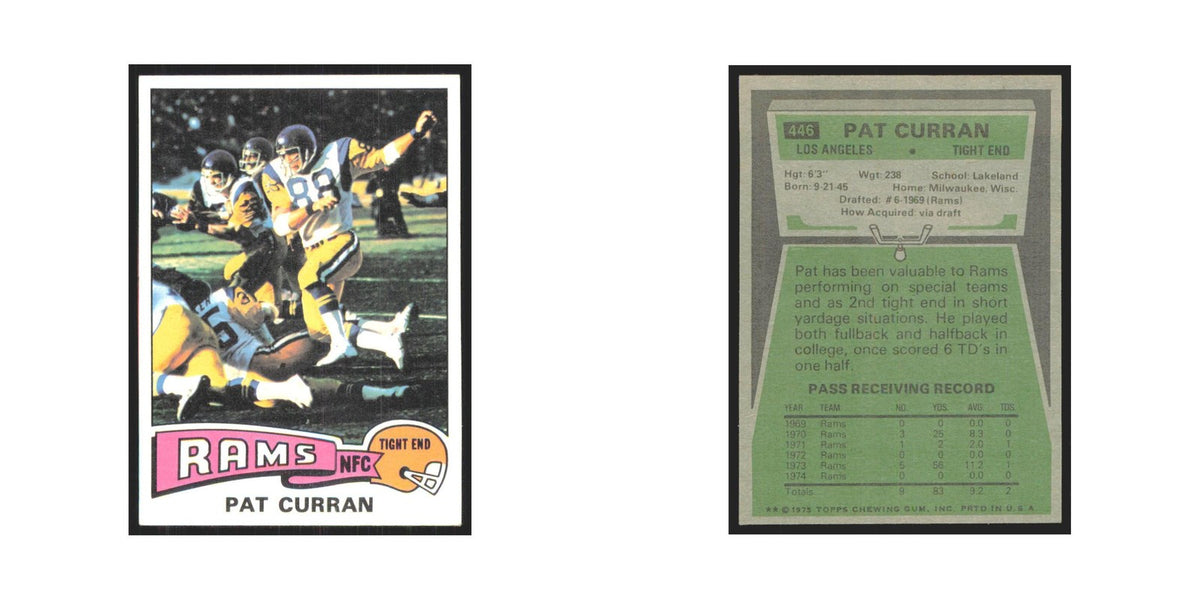 1975 Topps Pat Curran Rams #446.0