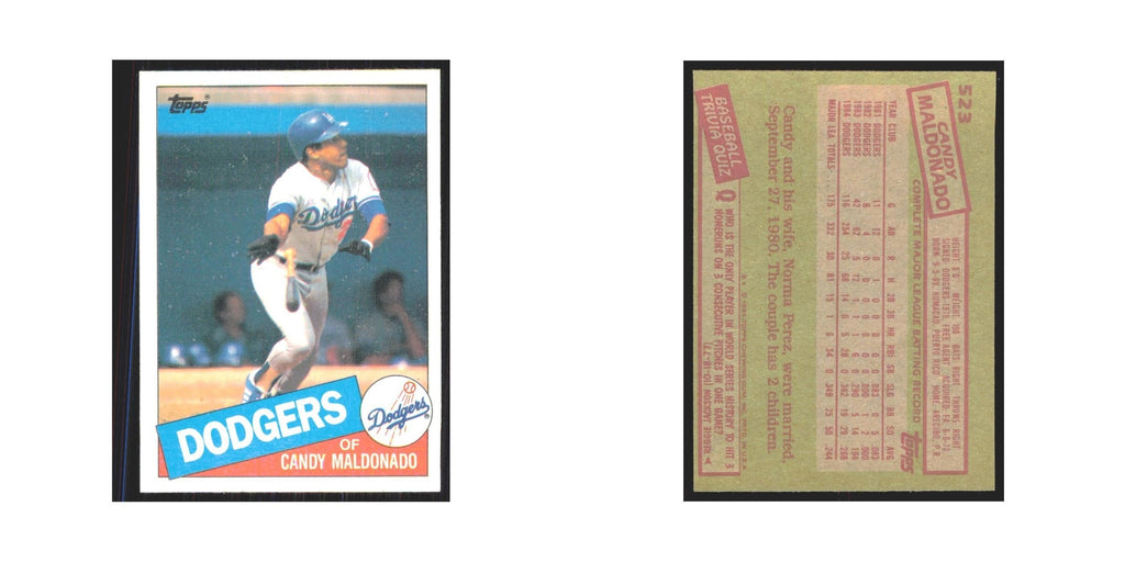 1985 Topps Candy Maldonado Dodgers #523