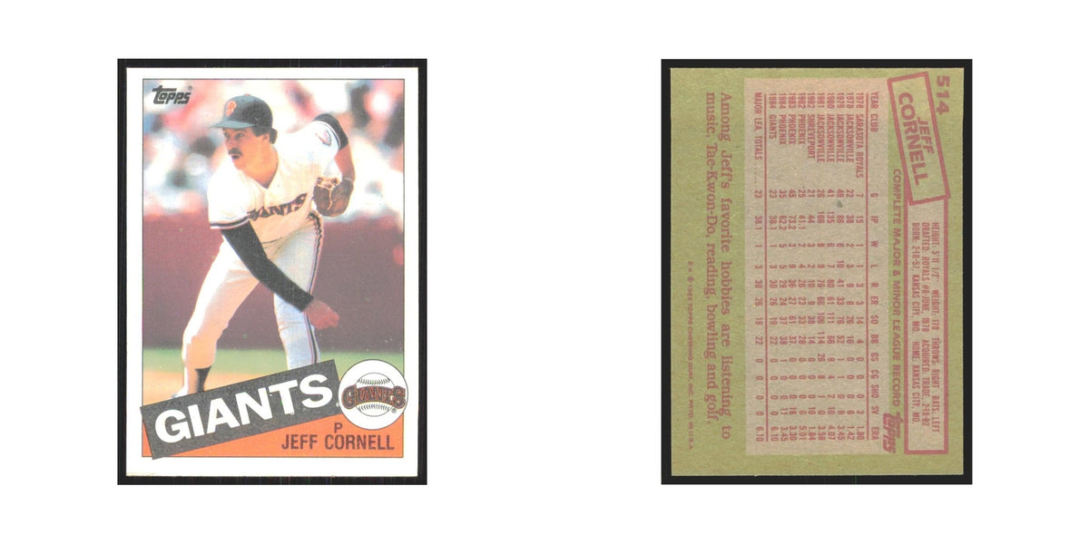 1985 Topps Jeff Cornell Giants #514