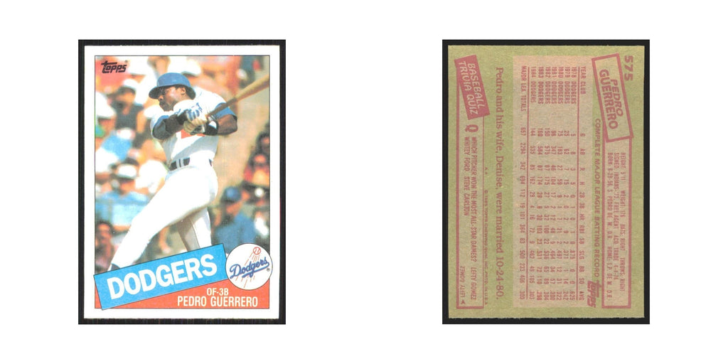 1985 Topps Pedro Guerrero Dodgers #575