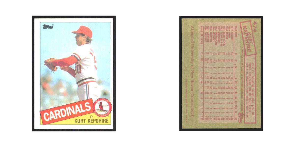 1985 Topps Kurt Kepshire Cardinals #474