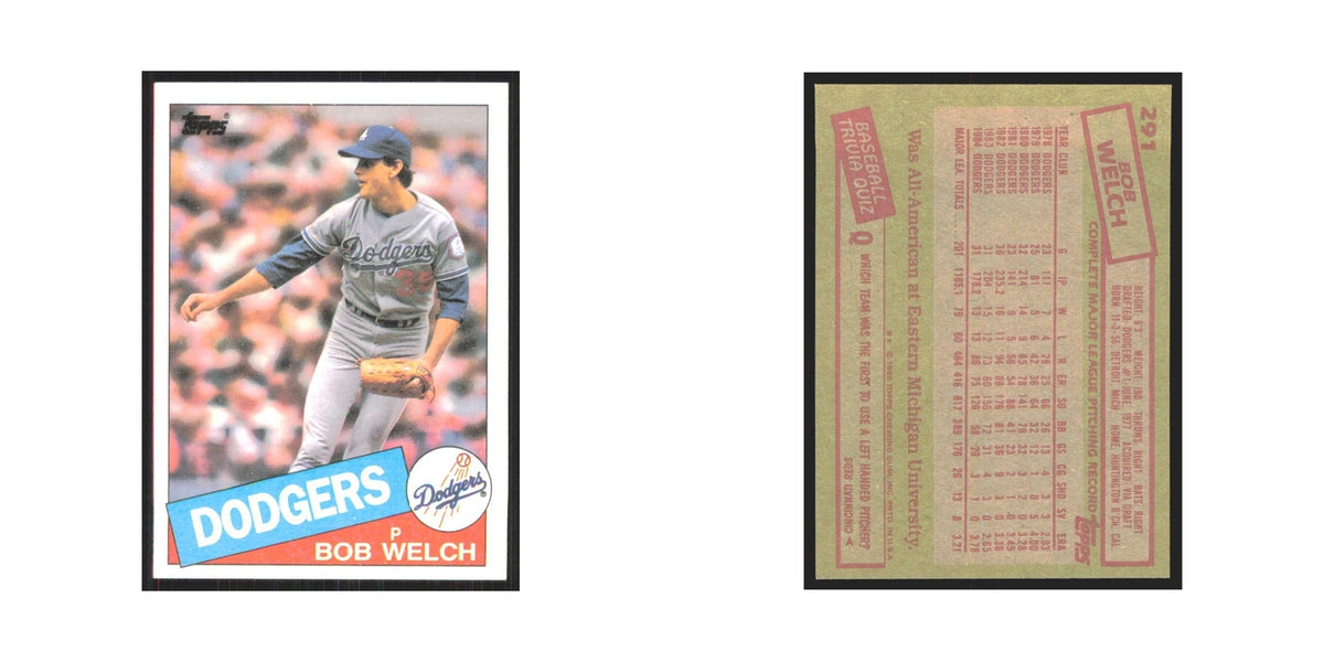 1985 Topps Bob Welch Dodgers #291