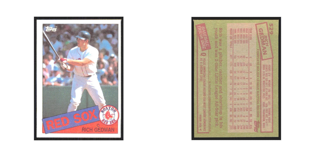 1985 Topps Rich Gedman Red Sox #529