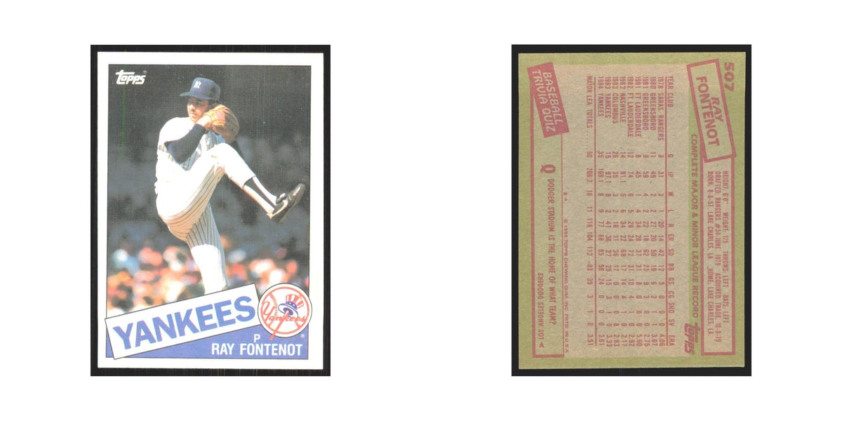 1985 Topps Ray Fontenot Yankees #507