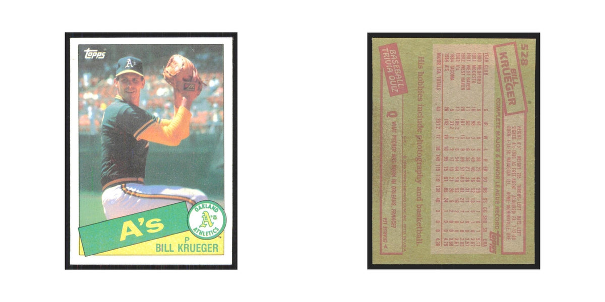 1985 Topps Bill Krueger Athletics #528
