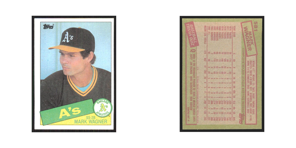1985 Topps Mark Wagner Athletics #581