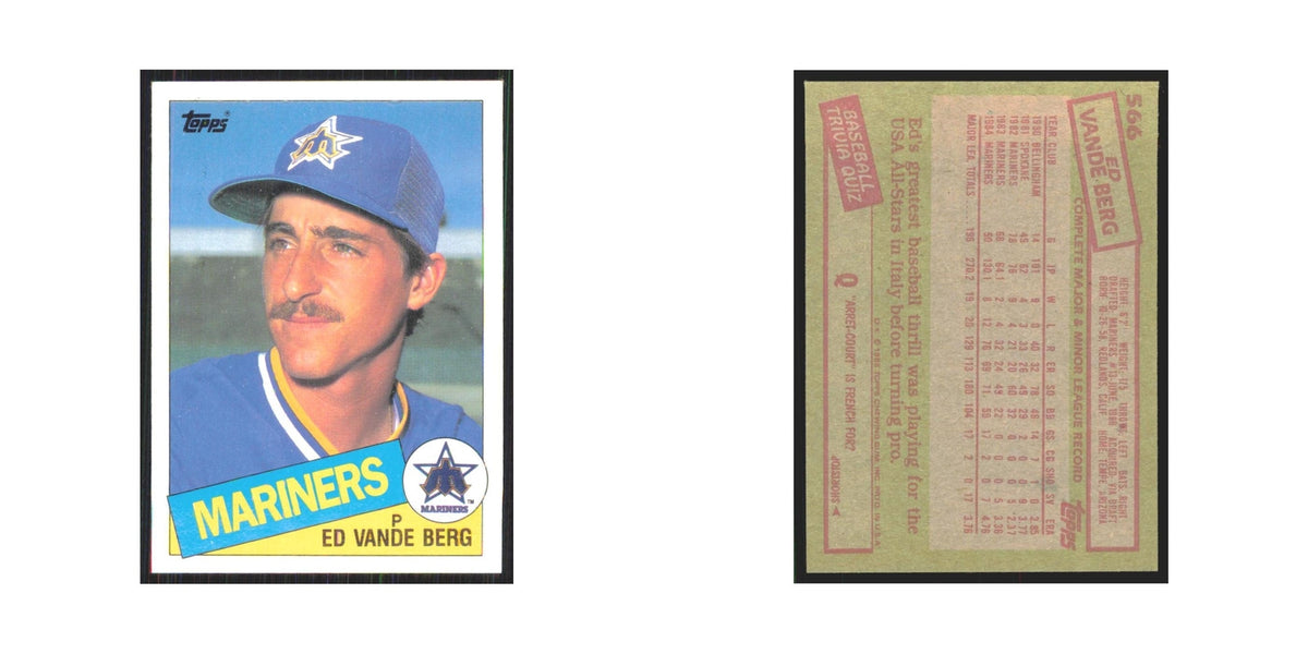 1985 Topps Ed Vande Berg Mariners #566
