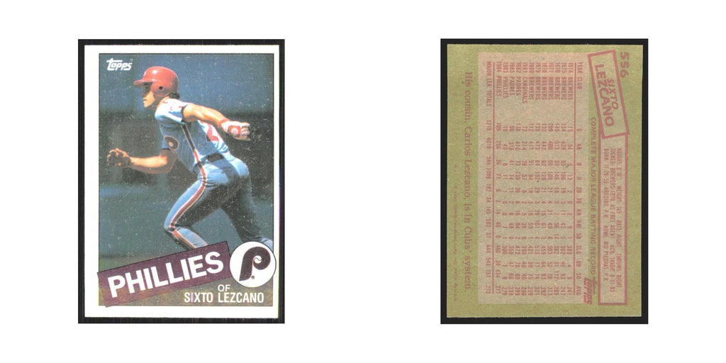 1985 Topps Sixto Lezcano Phillies #556