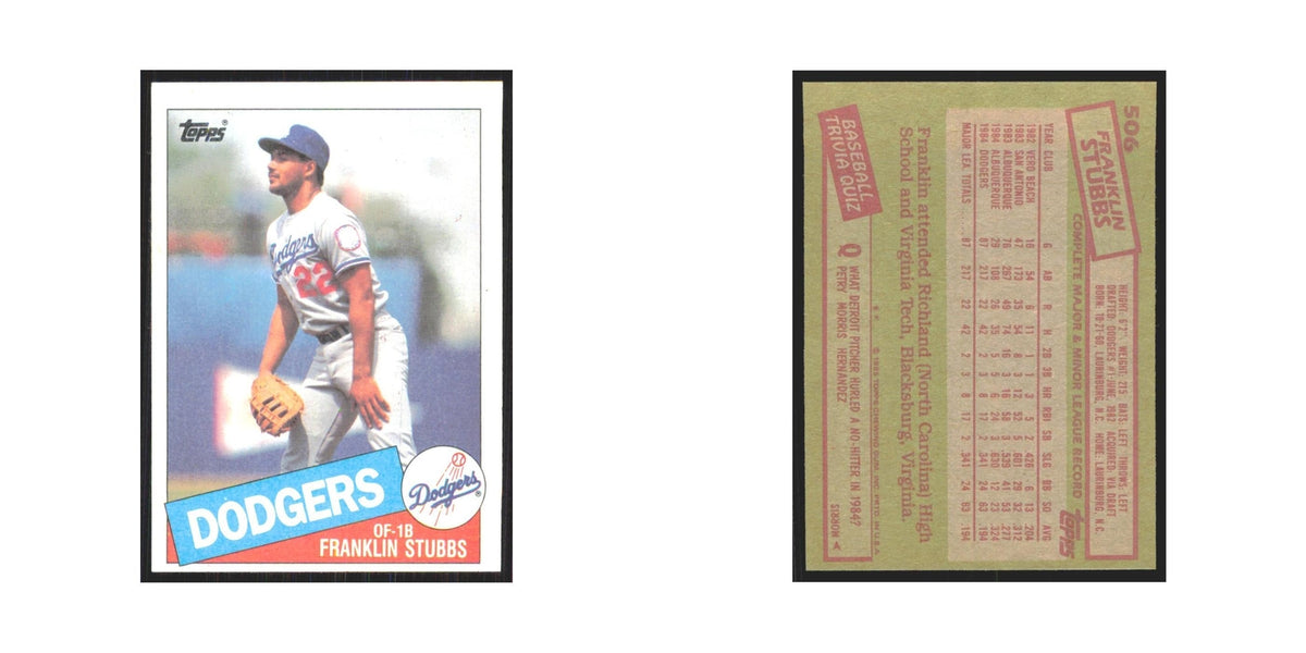 1985 Topps Franklin Stubbs Dodgers #506