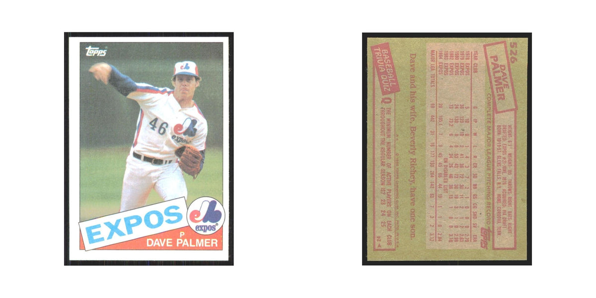 1985 Topps David Palmer Montreal Expos #526