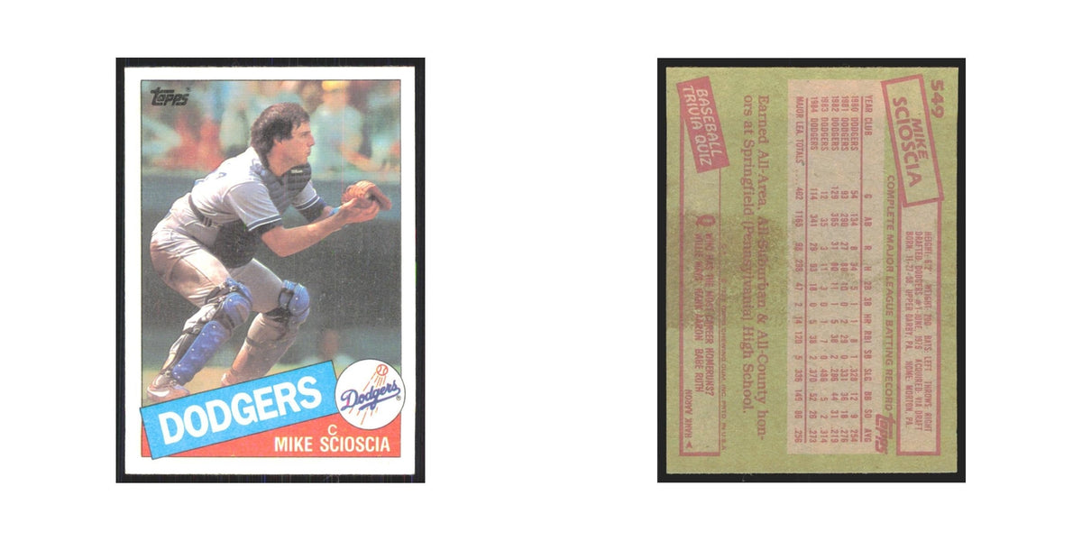 1985 Topps Mike Scioscia Dodgers #549