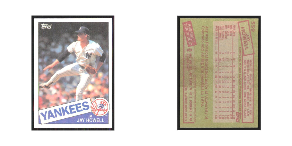1985 Topps Jay Howell Yankees #559