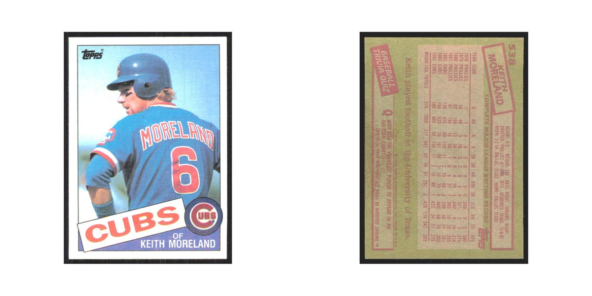 1985 Topps Keith Moreland Cubs #538