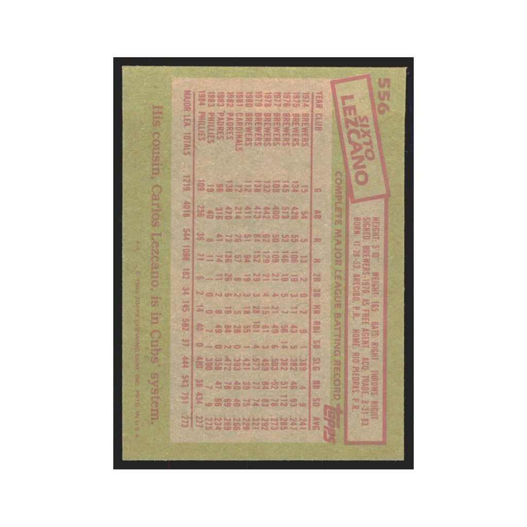 1985 Topps Sixto Lezcano Phillies #556